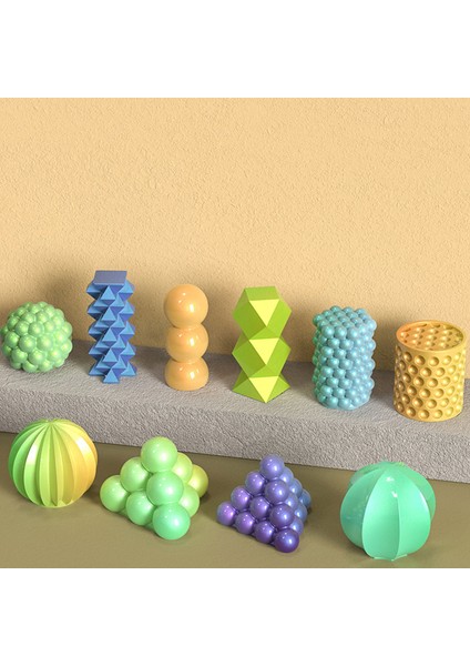 Epoksi Reçine Silikon Kalıp Taş Tozu Yuvarlak Daire Bubble Mum Kalıbı fırsatları