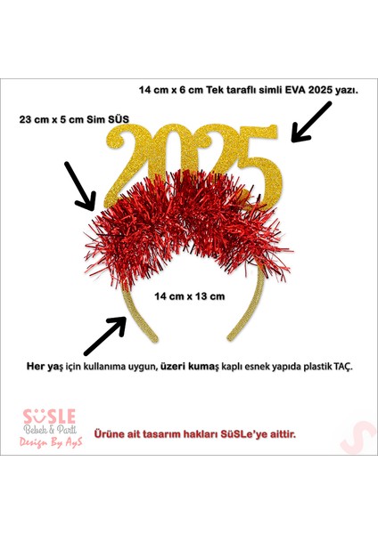 Yılbaşı 2025 Simli Taç - Altın
