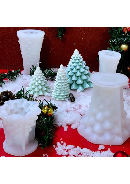 Silikon Kalıp Dekoratif Yılbaşı Noel Ağacı Noel Dekorasyon Mum Kalıbı 11.7 x 11 cm indirimleri