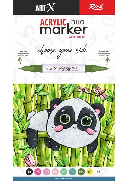 Art-X Akrilik Marker Çift Taraflı Kalem NO:204 indirimleri