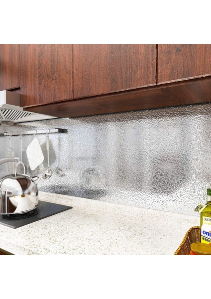 Premium Kalite Alüminyum Folyo Yapışkanlı Mutfak Koruyucu Folyo 2 Metre Uzunluk 60 cm Genişlik modelleri