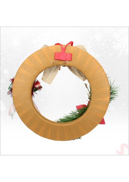 Yılbaşı Kapı Süsü, Kumaş Kapı Çelengi - 30 cm