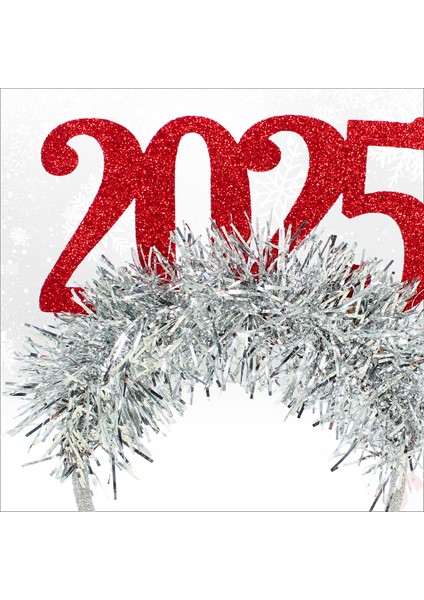 Yılbaşı 2025 Simli Taç - Kırmızı