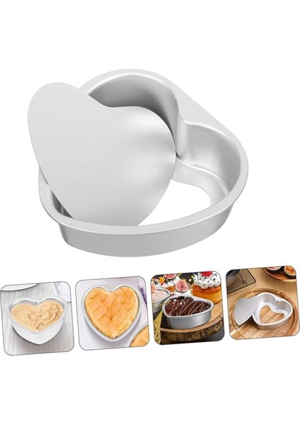 Kek Kalıbı Kalpli Bisküvi Kalp Şeklinde Alüminyum 6 Adet Ağız Çapı 10 cm Yükseklik 3 cm modelleri