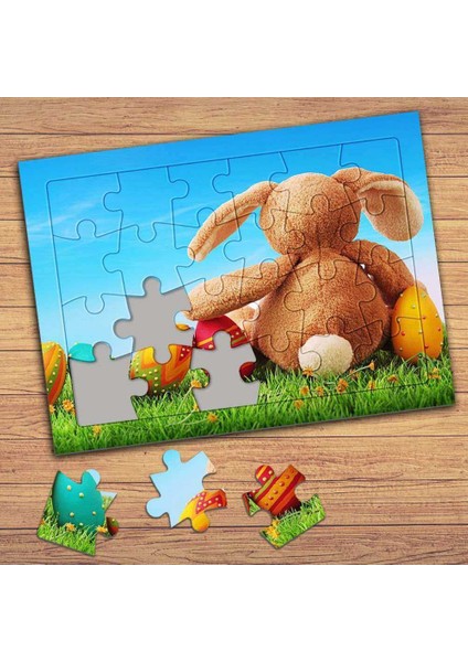 Tavşan ve Yumurtaları Çocuklara Özel Puzzle Yapboz TABLO-0001274