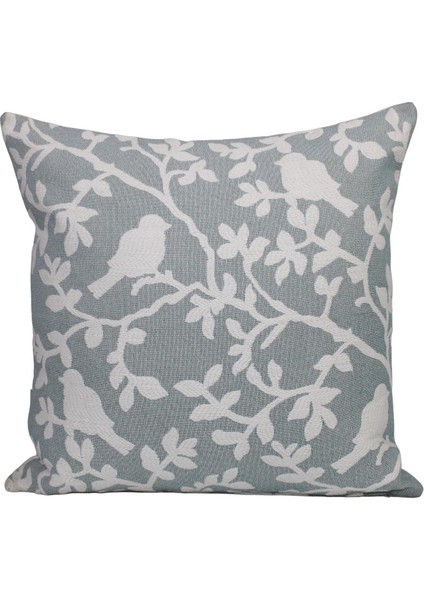 Belıeve Sprıng Garden Jakarlı Dokuma Goblen Dekoratif Kuşlu Kırlent 45*45