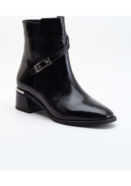 Kadın Metal Toka Detaylı Bot - Siyah Rugan fırsatları
