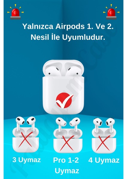 Airpods 1. Nesil ve 2. Nesil Uyumlu Gümüş Taşlı ve Incili Kılıf
