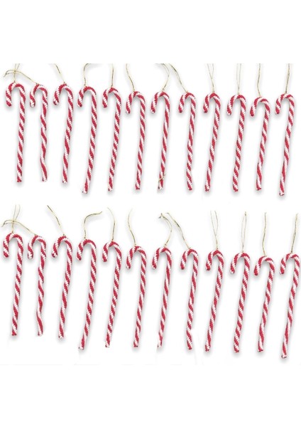 Tekno Trust Yılbaşı Ağacı Baston Şeker Süsü 24’lü Kırmızı Set