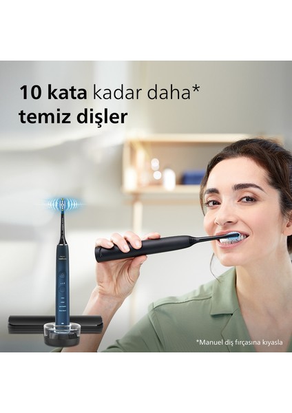 Sonicare Diamond Clean 9000 Şarjlı Diş Fırçası,Seyahat Kabı,Sonicare App - Siyah HX9911/88