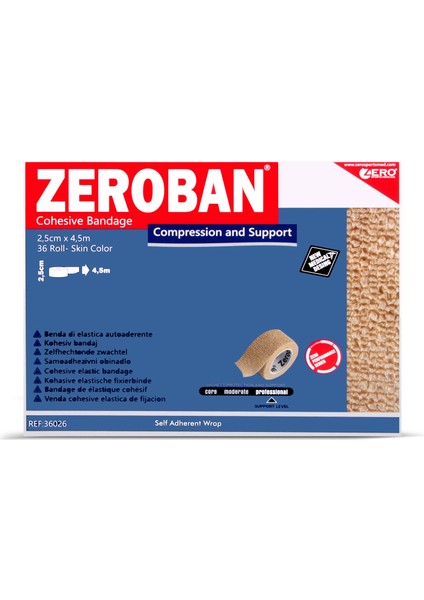 Zeroban Ten 2,5 cm x 4,5 M Bandaj