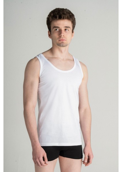 Erkek Beyaz Pamuklu Penye Askılı Atlet modelleri