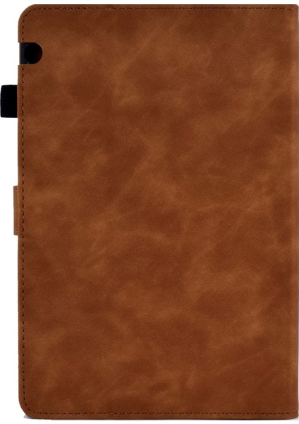 Huawei Mediapad T5 Kahverengi Için Tower Kabartmalı Kılıf (Yurt Dışından) modelleri