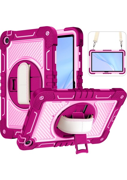 Pc Kontrastlı Silikon Tablet Kılıfı Huawei Matepad Se 10.4 Gül Kırmızı + Pembe (Yurt Dışından)