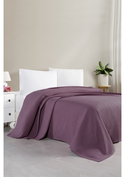 Çift Kişilik Waffle Pike 200X230CM - Pamuklu Yatak Örtüsü - Yazlık Kullanım Için Uygun Hafif Kolay Kullanım Çekmez ve Solmaz