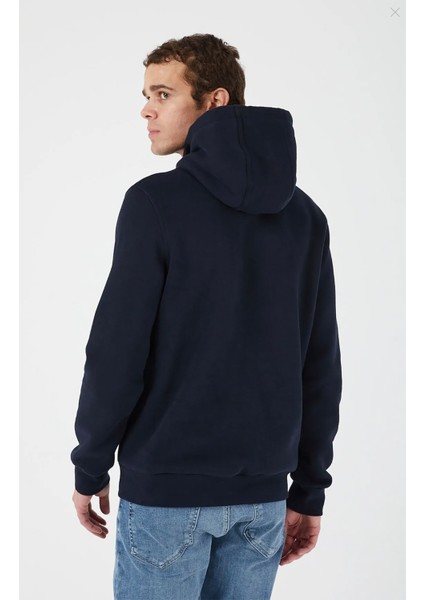 Içi Şardonlu Regular Fit Standard Kesim Kanguru Cepli Basic Kapüşonlu Sweatshirt