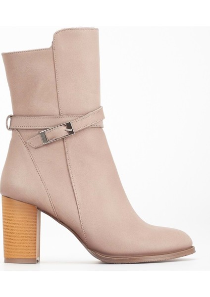 Kadın Toka Detaylı Şık Topuklu Bot - Taş modelleri
