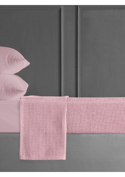 Çift Kişilik Waffle Pike 200X230CM - Pamuklu Yatak Örtüsü - Yazlık Kullanım Için Uygun Hafif Kolay Kullanım Çekmez ve Solmaz