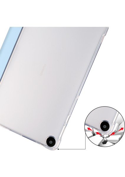 Huawei Matepad Se Için 10.4-Inç Kılıf Üç Katlı Stand Tablet Pu Deri Kapak ile Kalem Yuvası-Mavi (Yurt Dışından)