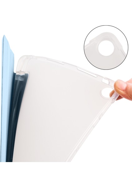 Huawei Matepad Se Için 10.4-Inç Kılıf Üç Katlı Stand Tablet Pu Deri Kapak ile Kalem Yuvası-Mavi (Yurt Dışından)