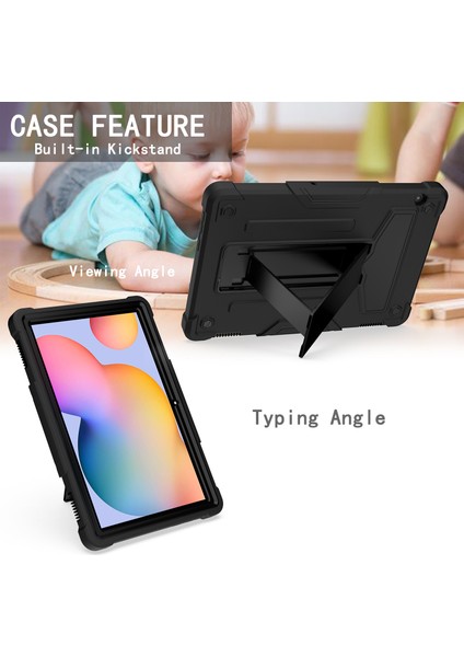 Darbeye Dayanıklı Katlanır Kickstand Silikon + Pc Tablet Hibrit Kılıf Huawei Mediapad T5 10.1-Siyah (Yurt Dışından) fırsatları