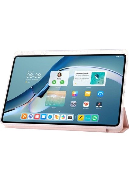 Huawei Matepad Pro 11(2022) Kılıf Üç Katlı Stand Tablet Deri Kapak-Pembe (Yurt Dışından) modelleri
