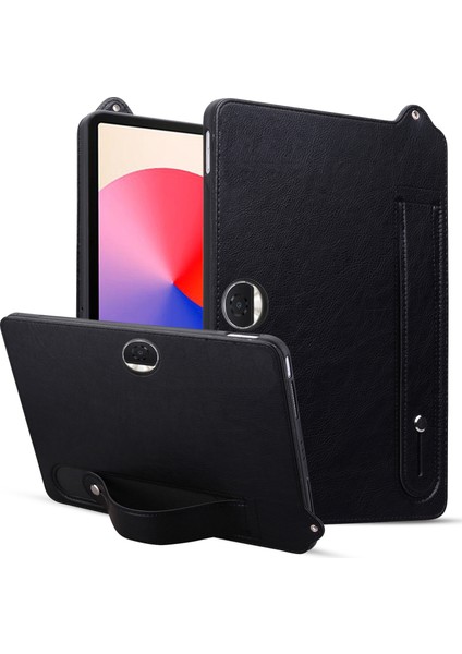 Honor Magicpad 2 12.3 Tablet Kılıfı El Kayışı Kickstand Deri Kılıf-Siyah (Yurt Dışından)