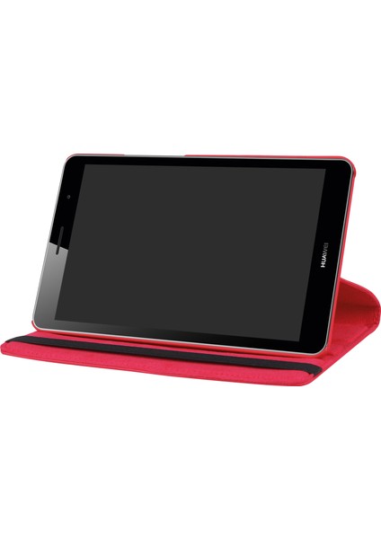 Litchi Deri Deri 360 Derece Döner Stand Tablet Kapağı Huawei Mediapad T3 8.0-Kırmızı (Yurt Dışından) indirimleri