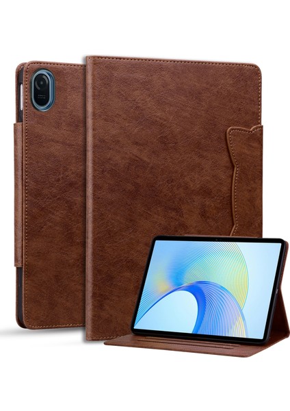 Honor Pad 8 Standlı Kılıf Manyetik Tokalı Pu Deri Tablet Kılıfı, Kart Yuvalı-Kahverengi (Yurt Dışından) fırsatları