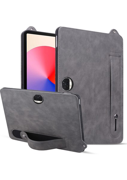 Honor Magicpad 2 12.3 Tablet Kılıfı El Kayışı Kickstand Deri Kılıf-Gri (Yurt Dışından)