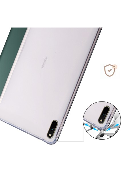 Huawei Matepad 11 (2021) Için Pu Deri Üç Katlı Stand Folyo Darbeye Dayanıklı Kılıf Otomatik Uyku/uyandırma Akıllı Tablet Kapağı, Kalem Tutucu-Gece Yarısı Yeşili (Yurt Dışından)