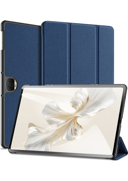 Dux Ducıs Domo Serisi Honor Pad 9 Kılıf Üç Katlı Stand Pu Deri Koruyucu Tablet Kapağı-Mavi (Yurt Dışından)