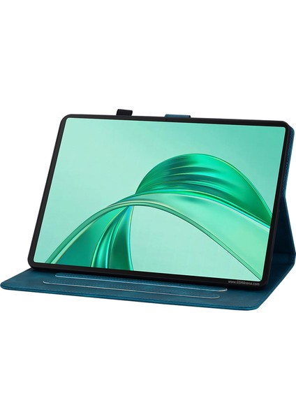 Honor Pad X8A Kılıf Zambak Çiçeği Künye Kart Yuvaları Deri Tablet Kapak-Mavi Için (Yurt Dışından)