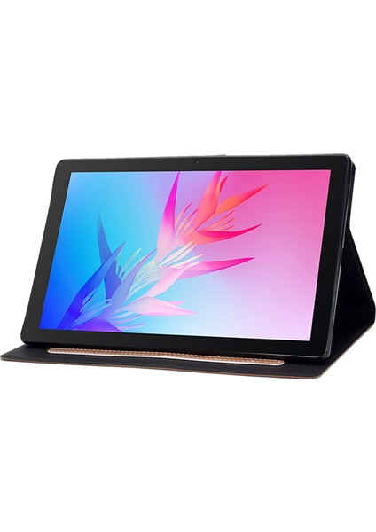 Huawei Enjoy Tablet 2/matepad T 10 9,7 Inç/t 10S 10,1 Inç/honor Pad 6 10,1 Inç/pad X6 9,7 Inç Tablet Kılıfı Düz ​​renk Pu Deri Folyo Çevirmeli Stand Kart Yuvaları Manyetik Kapak (Yurt Dışından)