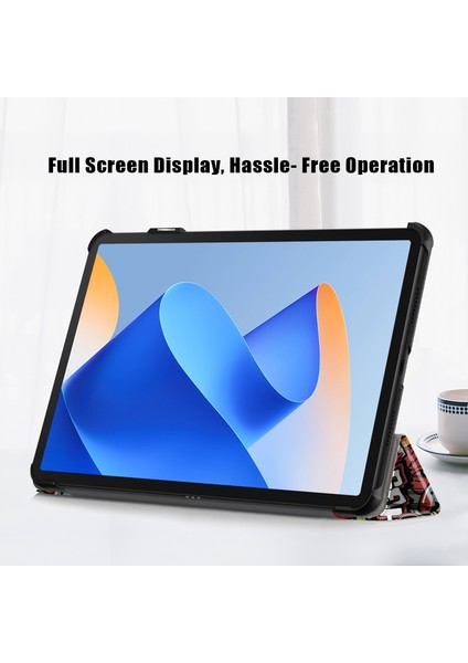 Huawei Matepad 11 (2023) Için Üç Katlı Stand Tablet Kılıfı Desen Baskı Pu Deri Kapak ile Otomatik Uyandırma/uyku Grafiti (Yurt Dışından) modelleri