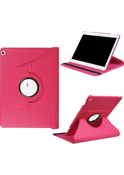 Litchi Texture Akıllı Pu Deri Döner Stand Flip Case Elastik Bantlı Huawei Mediapad M3 Lite 10-Rose (Yurt Dışından)
