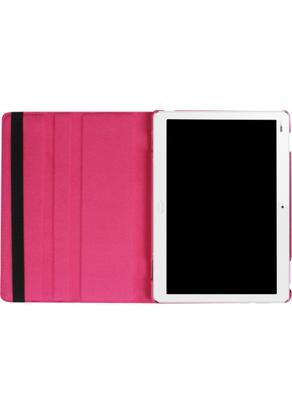 Litchi Texture Akıllı Pu Deri Döner Stand Flip Case Elastik Bantlı Huawei Mediapad M3 Lite 10-Rose (Yurt Dışından) fırsatları