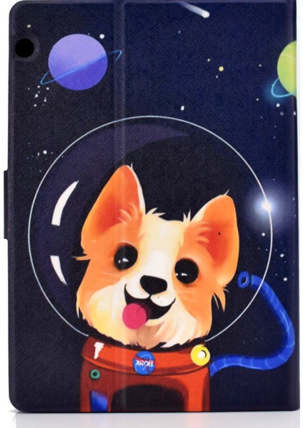 Darbeye Dayanıklı Desen Baskı Kartı Yuvası Standı Pu Deri Tablet Kılıfı Huawei Mediapad T3 10-Havacılık Köpek (Yurt Dışından)