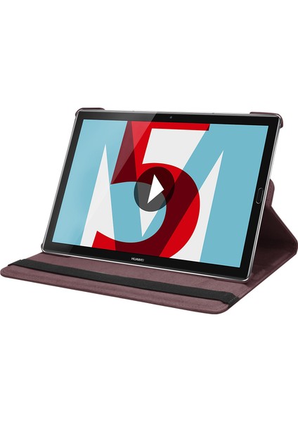 Litchi Tahıl Deri Standı Tablet Koruyucu Muhafaza Huawei Mediapad M5 10/m5 10(Pro) Elastik Bantlı-Kahverengi (Yurt Dışından) indirimleri