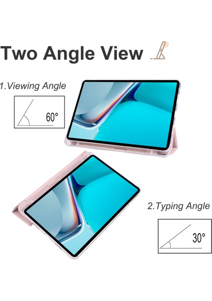 Huawei Matepad 11 (2021) Için Pu Deri Üç Katlı Stand Folyo Darbeye Dayanıklı Kılıf Otomatik Uyku/uyandırma Akıllı Tablet Kapağı Kalem Tutucu Ile-Pembe (Yurt Dışından) modelleri