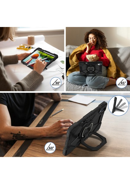 Huawei Matepad AIR(2024)KILIF Silikon+Pc Kickstand Tablet Kapağı-Siyah/siyah (Yurt Dışından) indirimleri