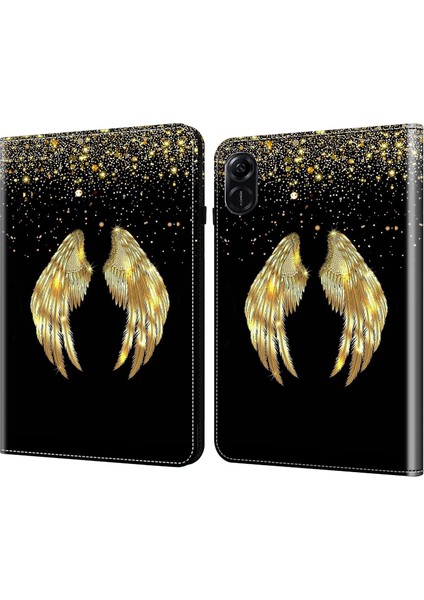 Onur Pad X9 Kılıfı Için El Kayışı Desenli Pu Deri Standı Tablet Kapağı-Altın Kanatlar (Yurt Dışından)