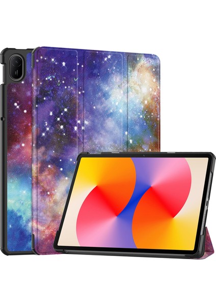 Huawei Matepad Se 11 Standlı Kılıf Desen Baskı Deri Tablet Kapak-Galaxy Için (Yurt Dışından)