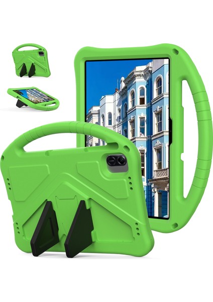 Honor Pad X8A/INFINIX Xpad Kılıf Eva Tablet Kapak Saplı Kickstand Çocuk Dostu-Yeşil (Yurt Dışından)