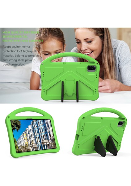 Honor Pad X8A/INFINIX Xpad Kılıf Eva Tablet Kapak Saplı Kickstand Çocuk Dostu-Yeşil (Yurt Dışından) modelleri