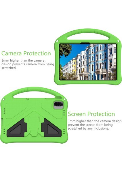 Honor Pad X8A/INFINIX Xpad Kılıf Eva Tablet Kapak Saplı Kickstand Çocuk Dostu-Yeşil (Yurt Dışından) fırsatları