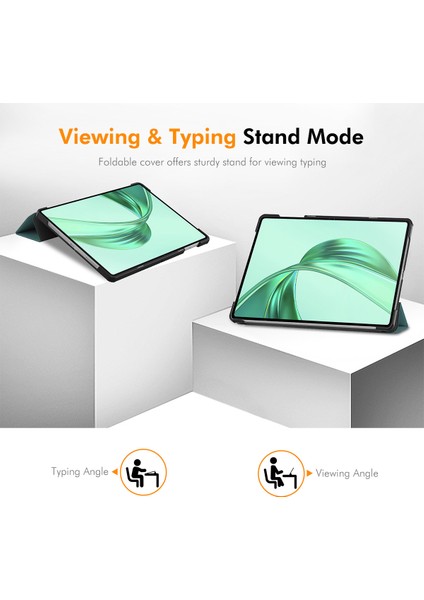 Honor Pad X8A Enkay Hat Prens Üç Katlı Stand Kapağı Pu Deri + Pc Tablet Kılıfı-Koyu Yeşil (Yurt Dışından) modelleri