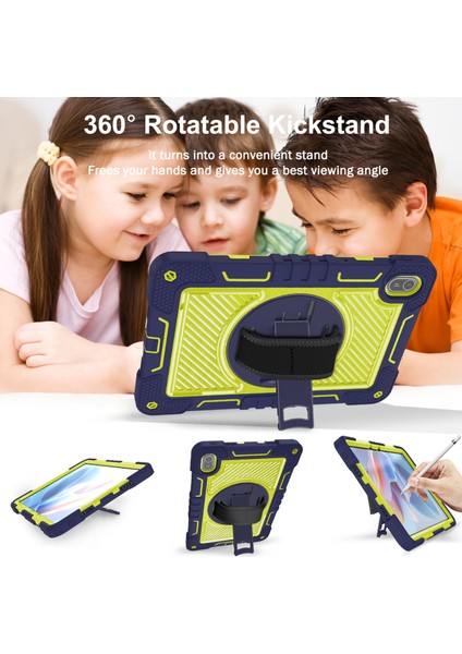 Huawei Matepad Se 11 2024 Için Tablet Kılıfı Silikon + Pc Kickstand Omuz Askısı ile Darbeye Dayanıklı Kapak-Lacivert + Sarı Yeşil (Yurt Dışından) fırsatları