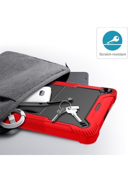 Huawei Matepad T 10S 10.1 Inç/t 10 9.7 Inç Darbeye Dayanıklı Tablet Kabuk Kickstand Silikon + Pc Toz Geçirmez Kapak Kılıf-Kırmızı + Siyah (Yurt Dışından) fırsatları
