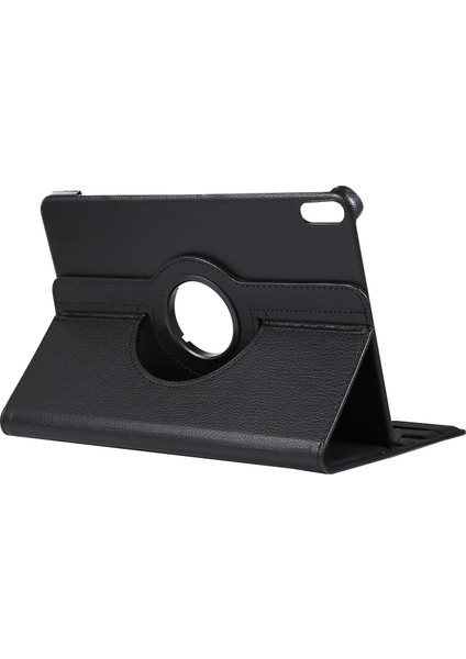 Huawei Matepad 10.4(2020)/(2022)/HONOR V6-Black Için 360 Derece Döner Standlı Tablet Kılıfı ile Litchi Deri Deri (Yurt Dışından)